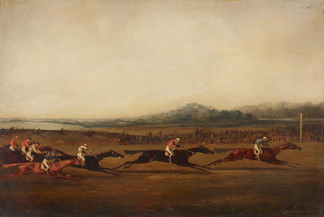 The Cambridgeshire Stakes, Newmarket, 1849, Henry Thomas Alken, oil on canvas, 1849