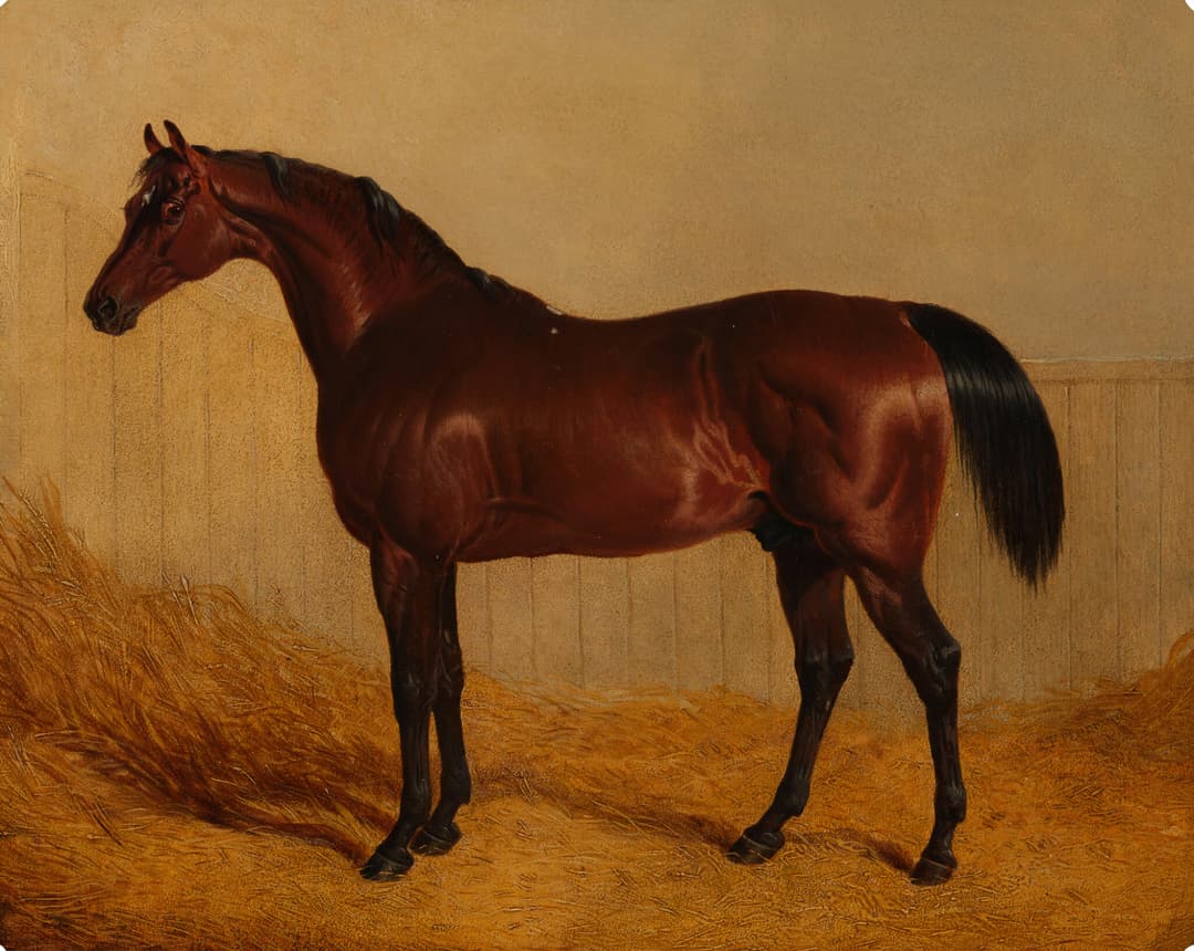 'The Duke of Grafton's Whisker in a Stable', John Frederick Herring Sr., oil on canvas, 1835