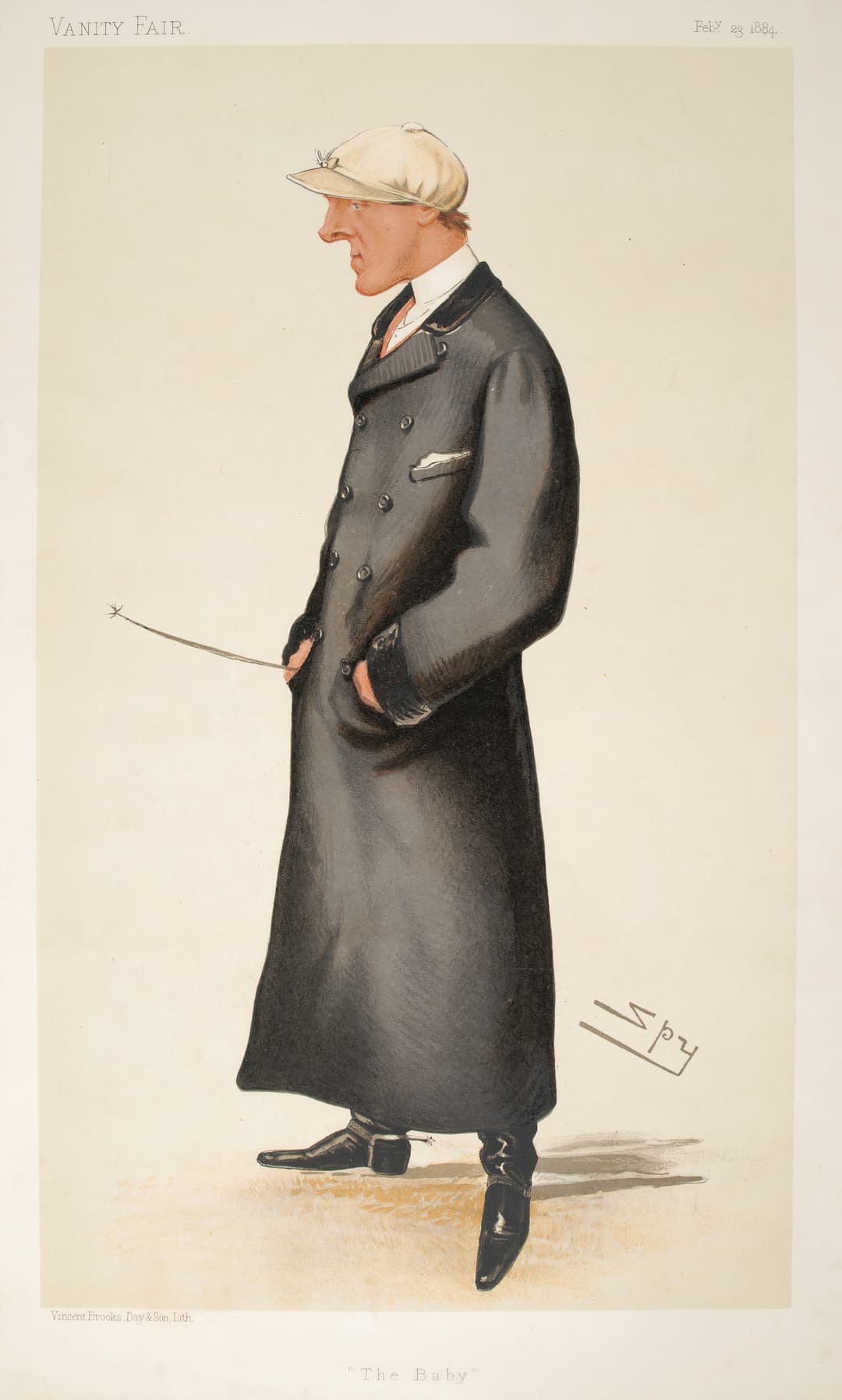 Mr Arthur Coventry, 'The Baby' (Vanity Fair), Leslie Ward ('Spy'), chromolithograph, Vanity Fair, 1884