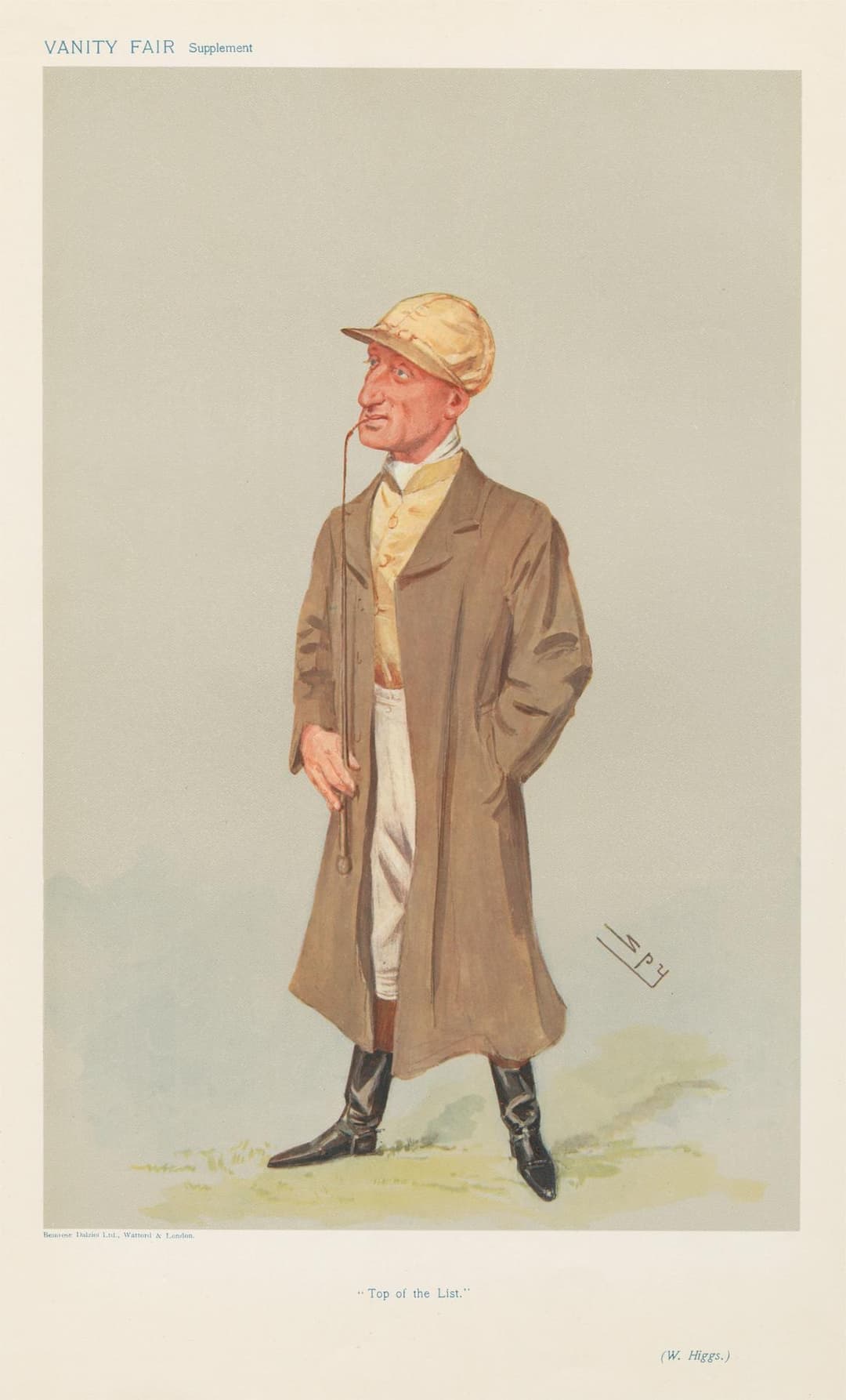 William Higgs, 'Top of the List' (Vanity Fair), Leslie Ward ('Spy'), chromolithograph, Vanity Fair, 1906