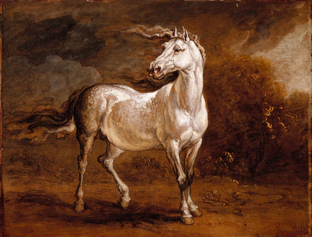 A Cossack Horse in a Landscape, James Ward, oil on canvas, early 19th c.
