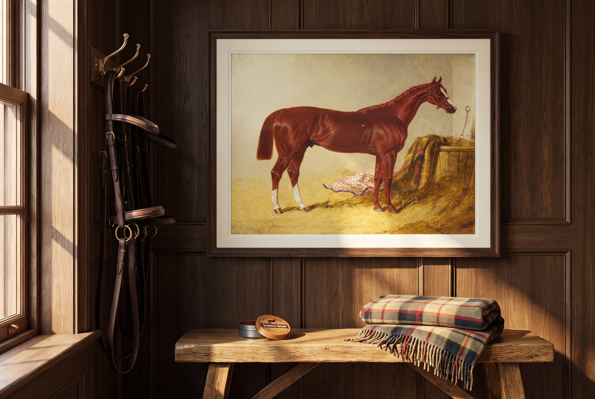 ‘Elis’, Winner of the St Leger, 1836, framed as an archival print on a wall