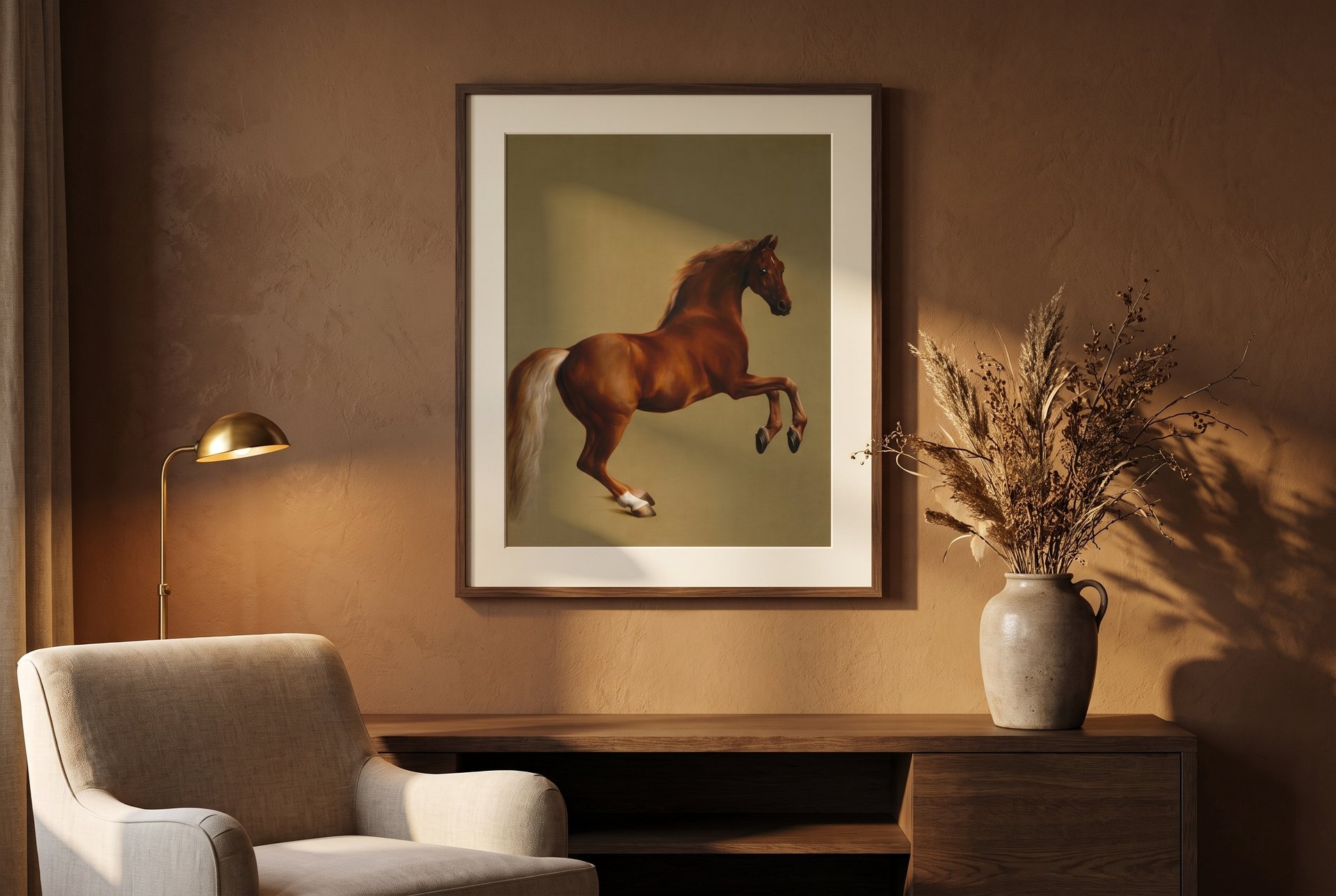 Whistlejacket, framed as an archival print on a wall