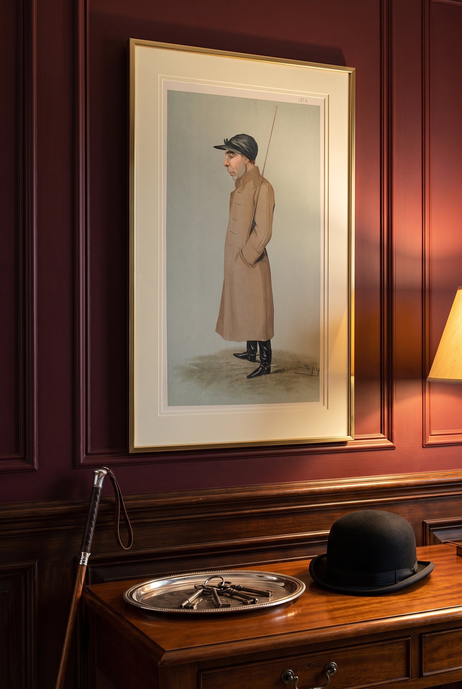 Sam Loates (Vanity Fair), framed as an archival print on a wall